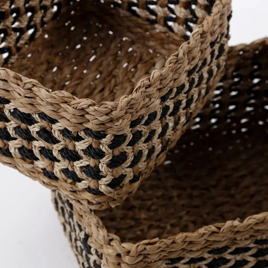 Rectangular Browngrass / Abaca Twine Basket Laguna weave, image 1