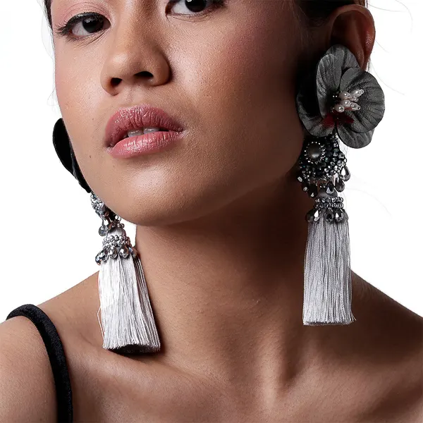 Orchid 5-way Earrings in gunmetal, image 2