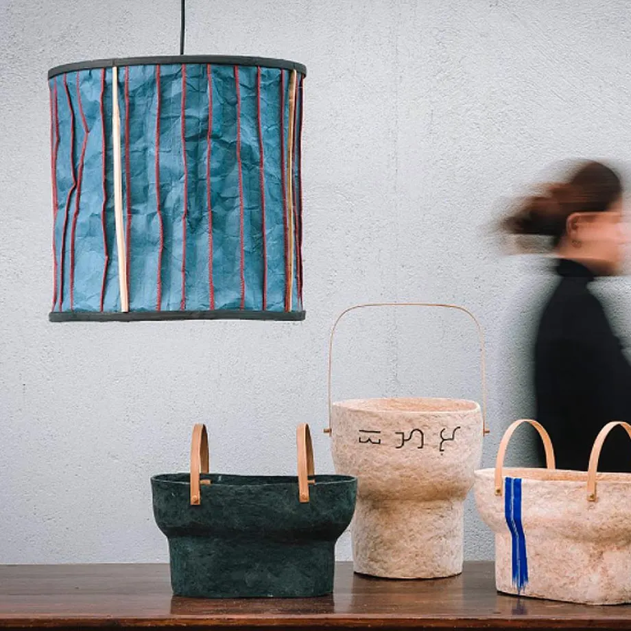 Stitched Washable Paper Lamps (Blue), image 2