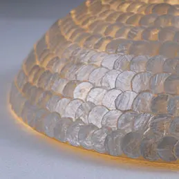 2 in 1 Capiz Laminated Half ball Ceiling / Wall lamp, image 4