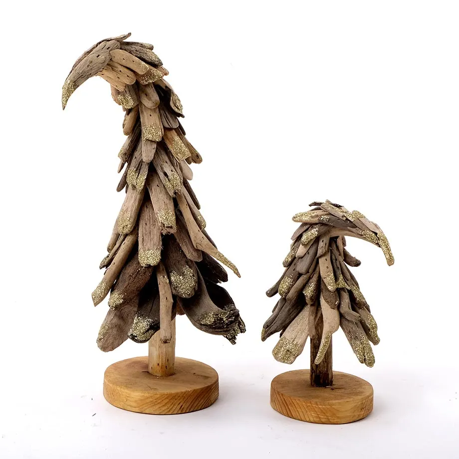 S/2 Bending Christmas Tree with Gold Glitters, image 3