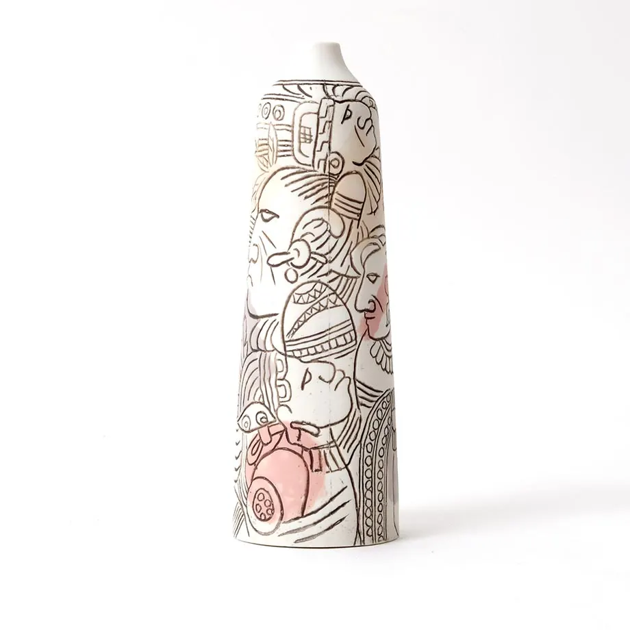 Inca Face Tall Vase, image 4