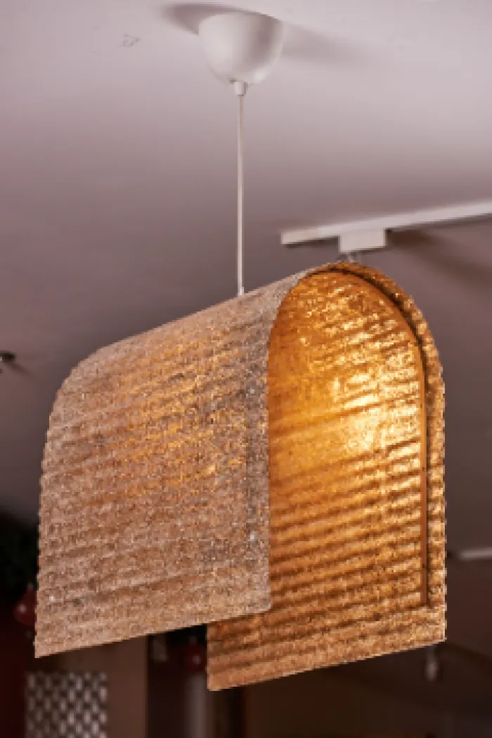 FLUTED CAPIZ HANGING LAMP (SMALL FULL ARC), image 2