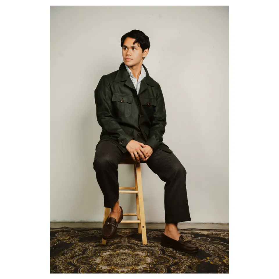 Four-Pocket Jacket - Linen - Dark Eucalyptus