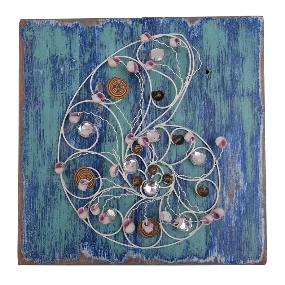4-pc wall coastal wire shell decor, image 5