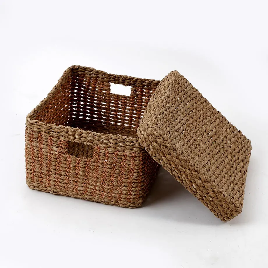 Rectangular Browngrass / Abaca Twine Chest Box with Lid, image 2