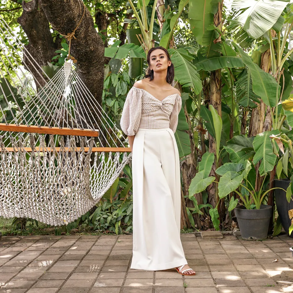 Olivia Off-Shoulder Top and Anna Palazzo Pants, image 2