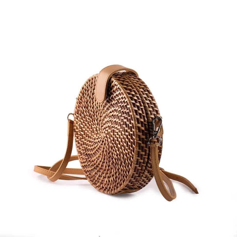 ALICIA RATTAN CROSSBODY (BROWN), image 5