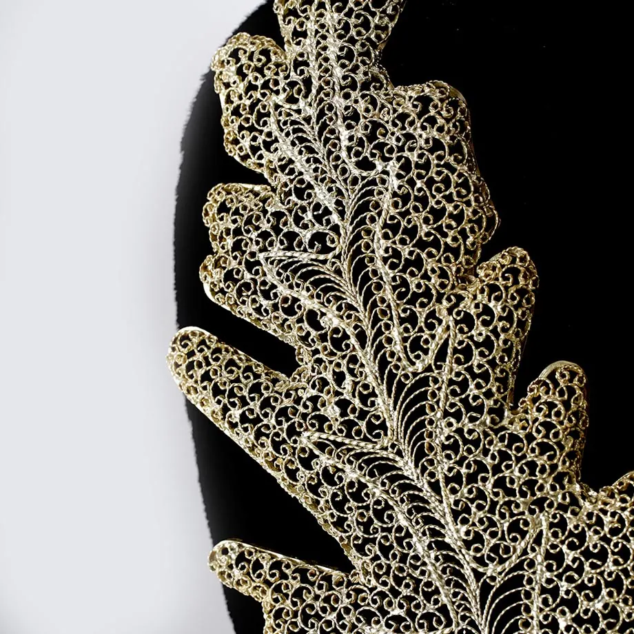 Oak Filigree Necklace with Mother of Pearl Cameo, image 5