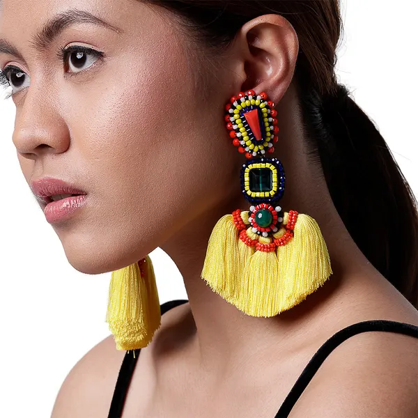 Katheer Earrings in Yellow, image 1