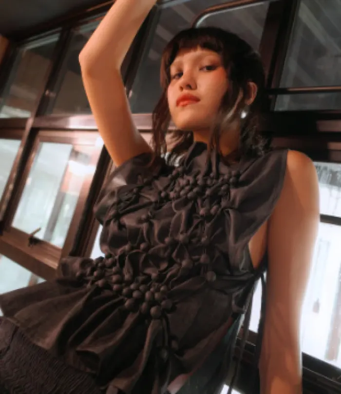 Bubble Bib Top - Black
