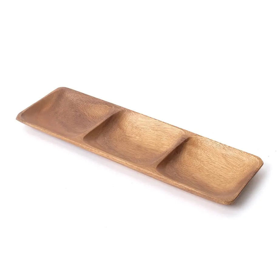 Acacia Divided Rectangular Tray (MF-016), image 1