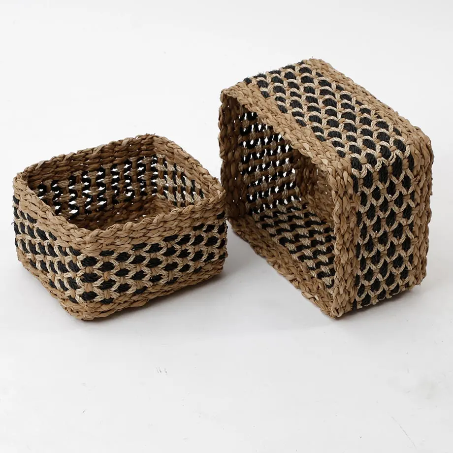 Rectangular Browngrass / Abaca Twine Basket Laguna weave, image 5