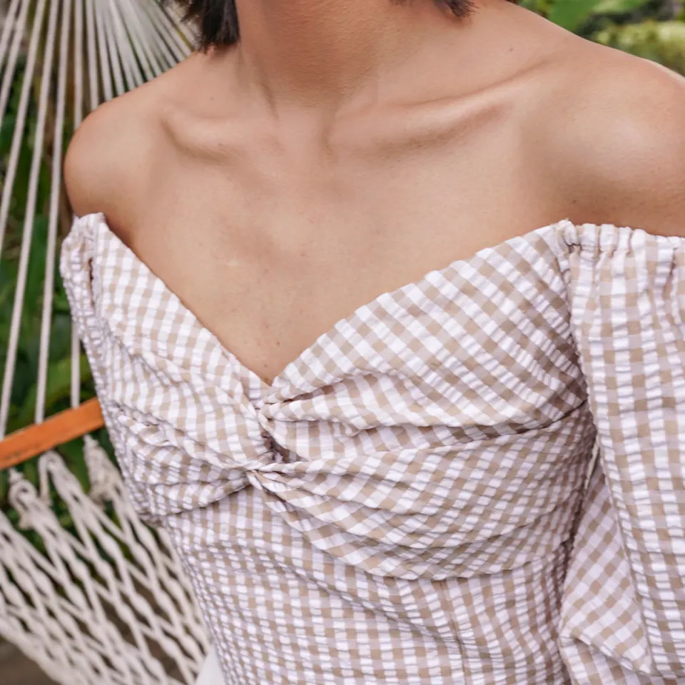 Olivia Off-Shoulder Top and Anna Palazzo Pants, image 1