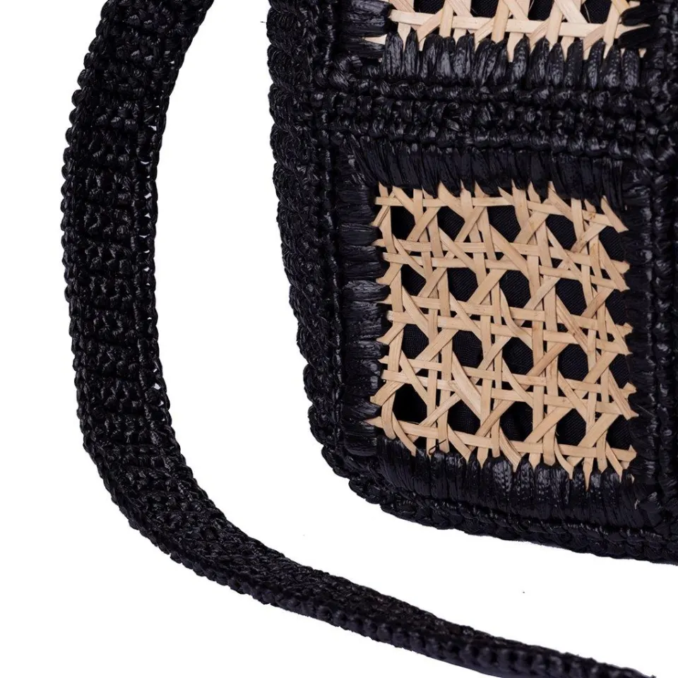 Straw Tote Bag with Solihiya Design, image 4