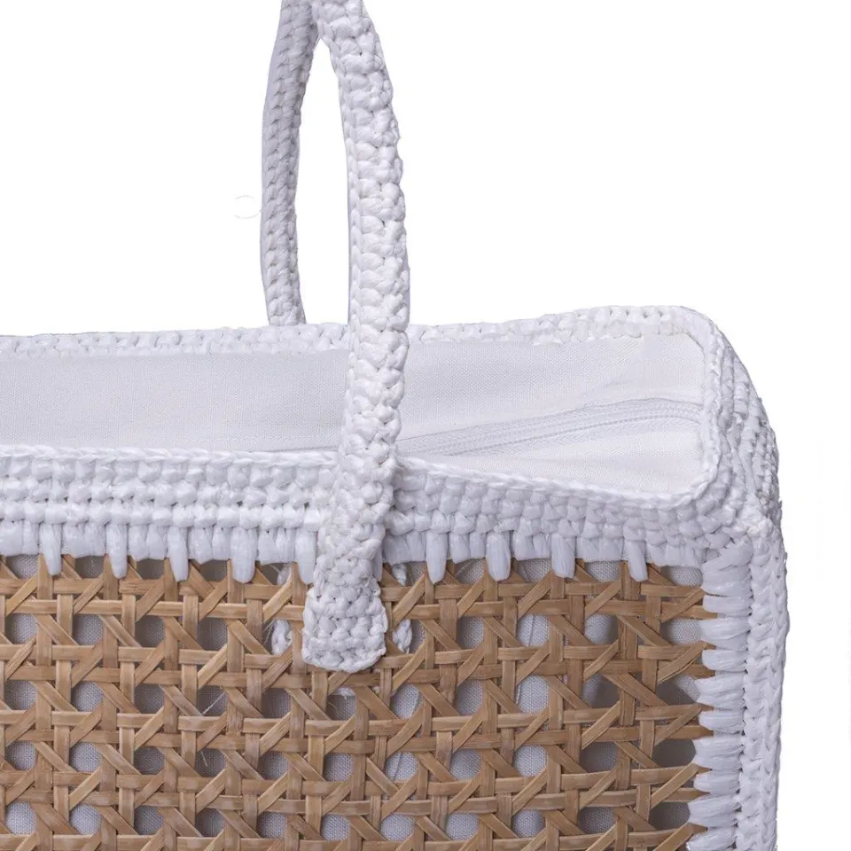 Large Straw Bag with Solihiya Design, image 5