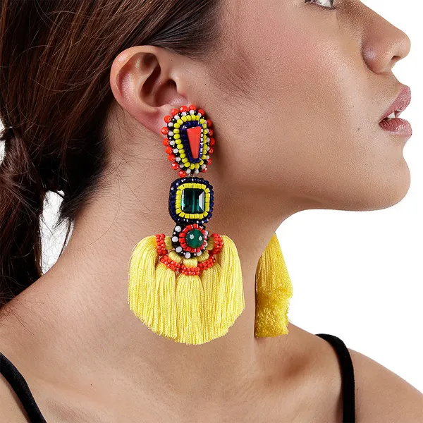 Katheer Earrings in Yellow, image 3
