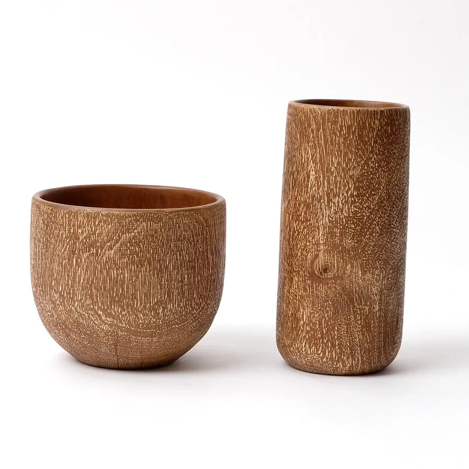 AMB20-001 Round tall vase and AMB20-003 Round hairline bowl, image 2