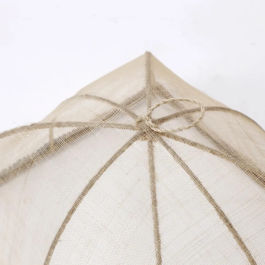 Rectangular Sinamay Wired Food Cover with Centipede Trim on Base, image 5