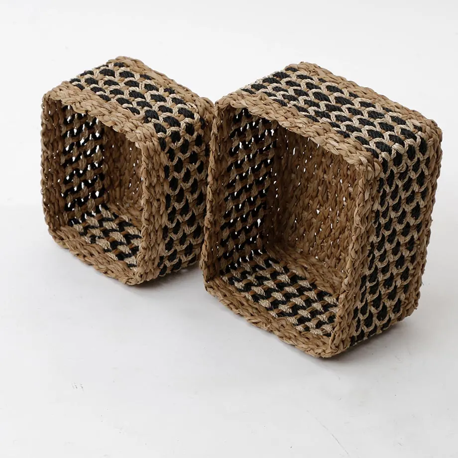 Rectangular Browngrass / Abaca Twine Basket Laguna weave, image 3