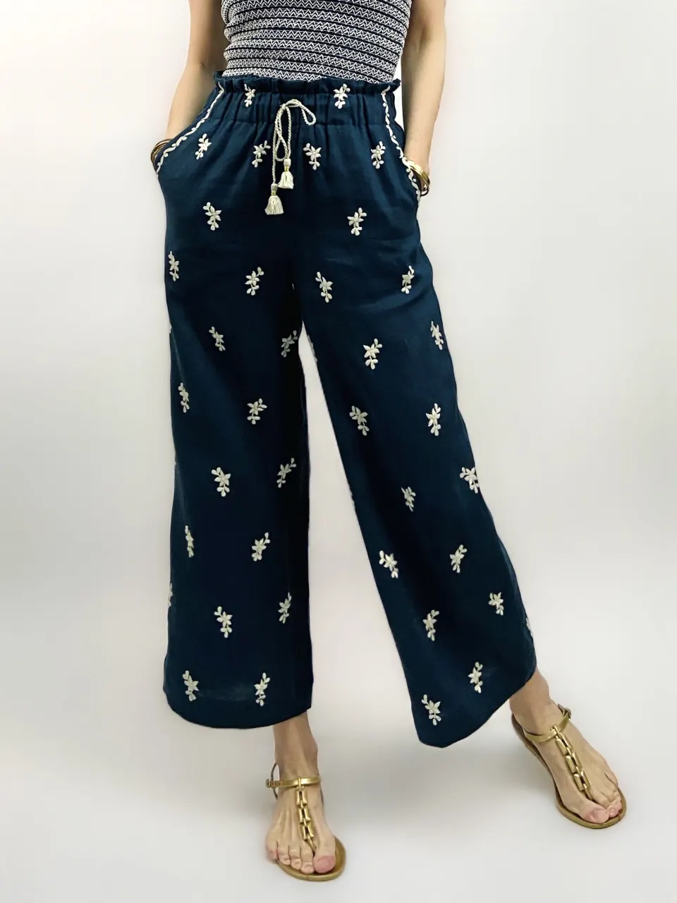 JESS CROP PANTS, Navy, image 2