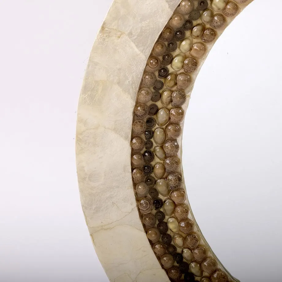 Round Natural Capiz Mirror Frame, image 4