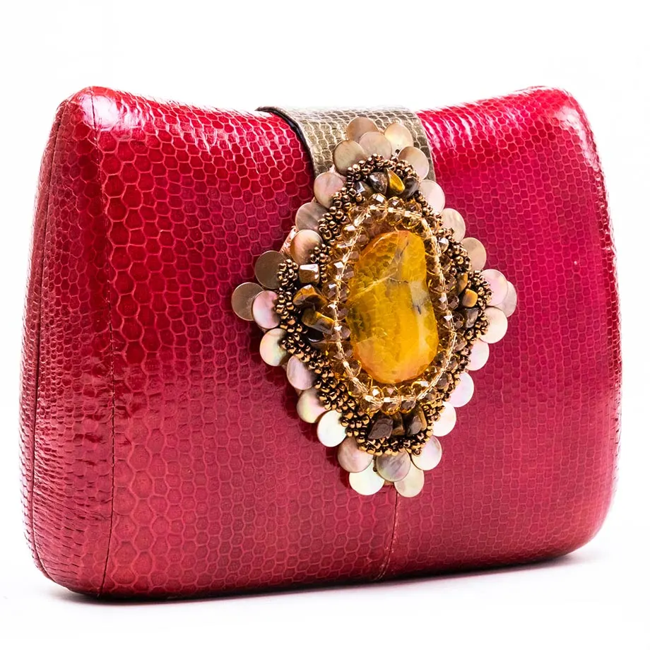 Anet Snakeskin Clutch, image 3