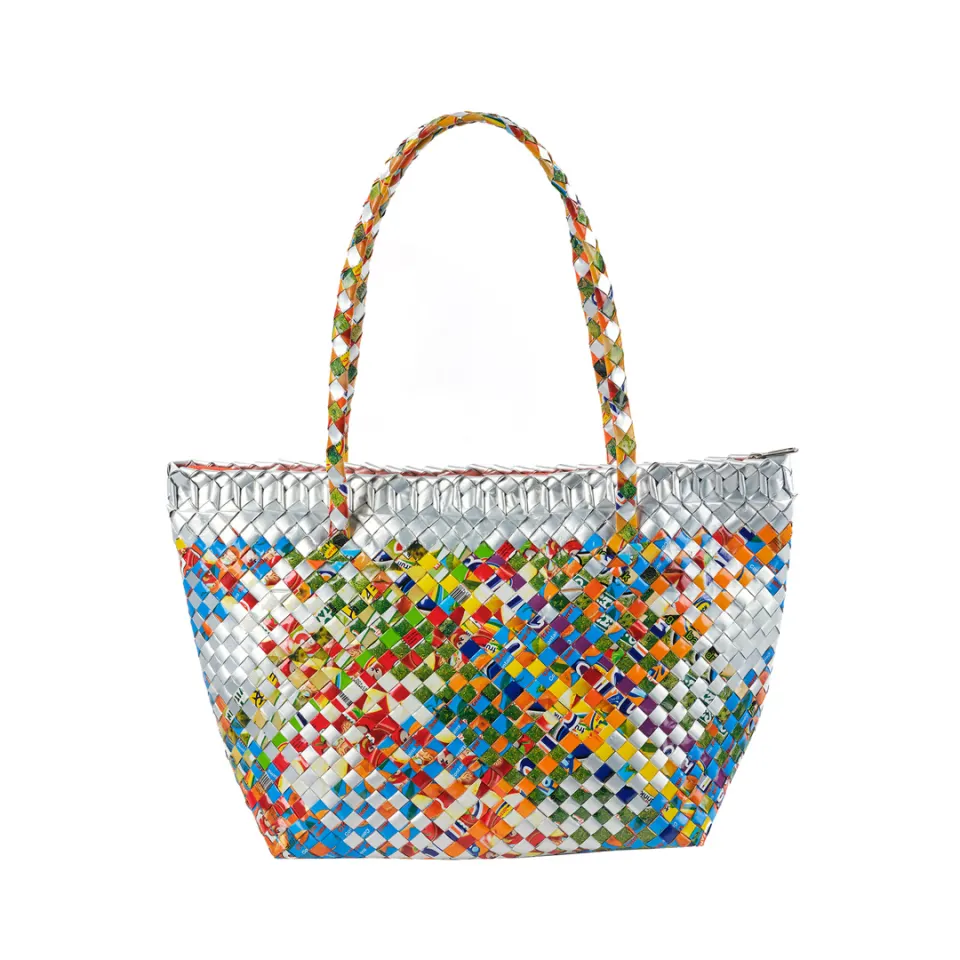Woven Tote with Top Design, image 1