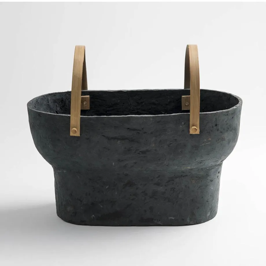 Paper Clay Vase (Dark Gray Double), image 4