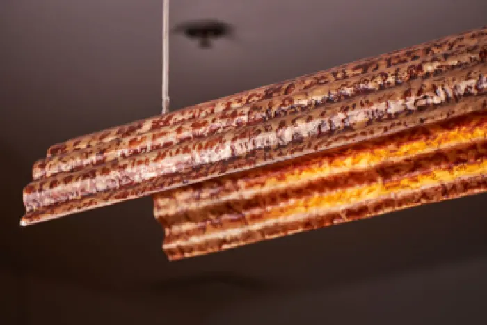FLUTED CAPIZ HANGING LAMP (LARGE HALF ARC), image 4