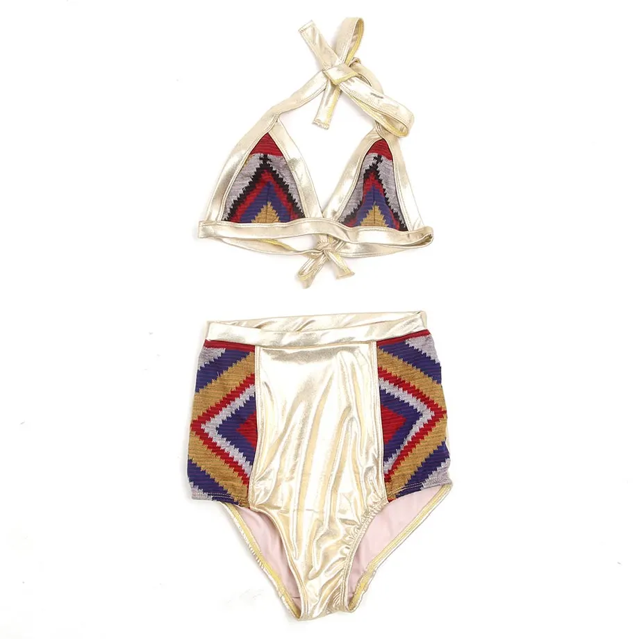 Swim / Resort Woven Swimwear triangle + high-waist bottom, image 1