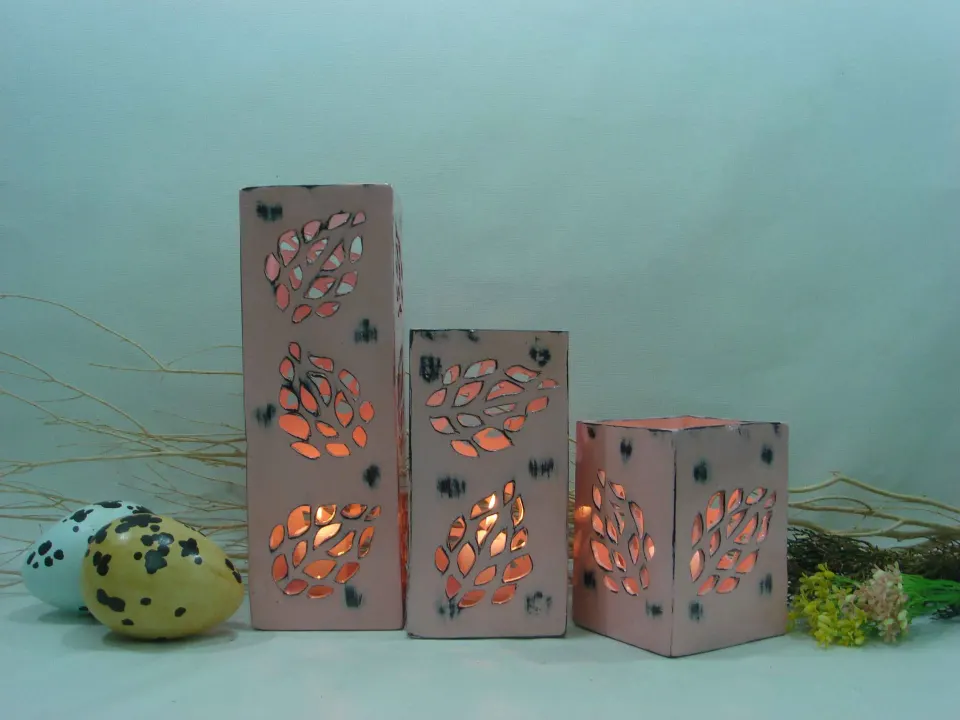 L&G Village Pottery Tea Light Vases, image 2