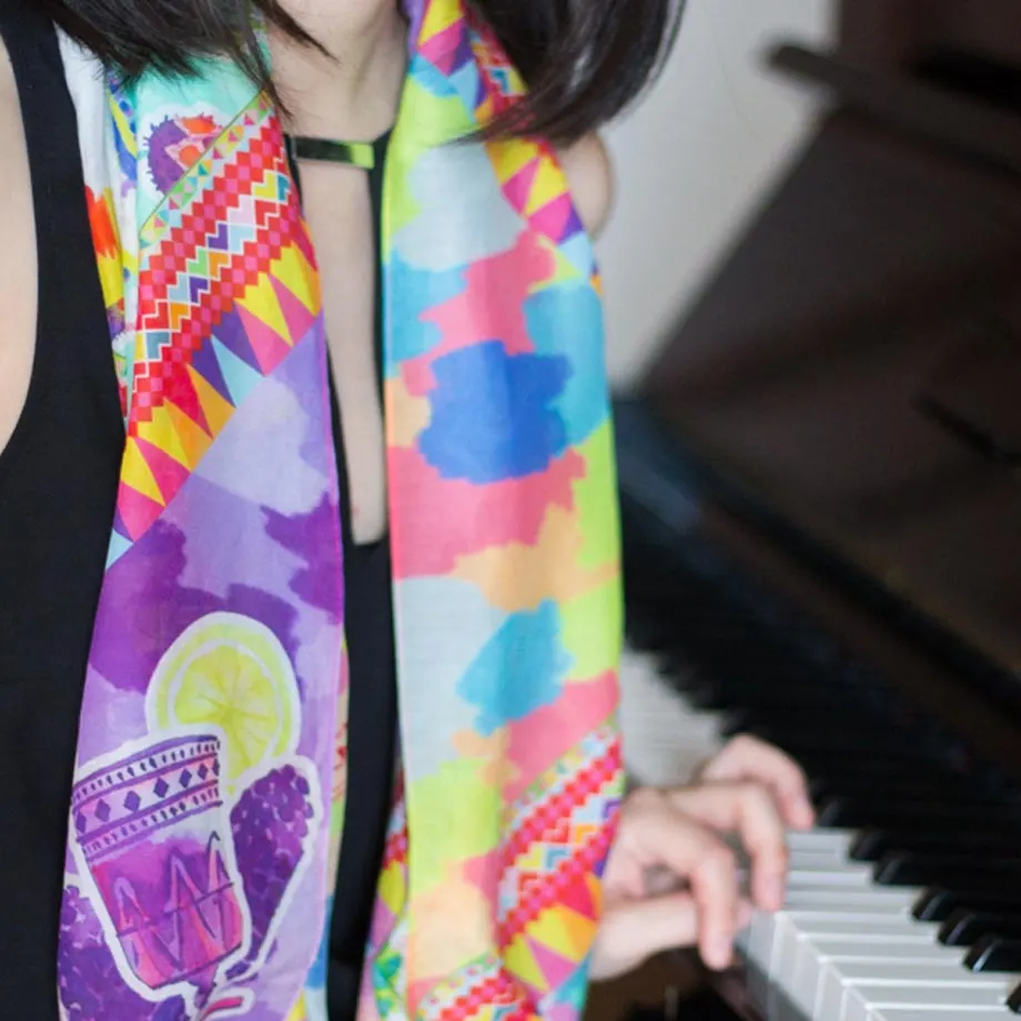 No Prob-llama Silk Cotton Long Scarf, image 4