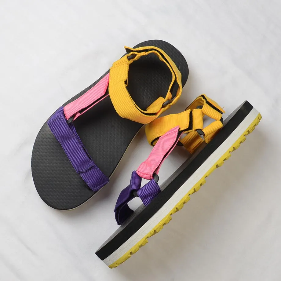 12mm Sporty Sandals in Tri-color (Pink), image 2