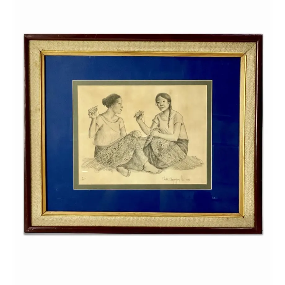 Two Women Sewing by Anita Magsaysay-Ho 