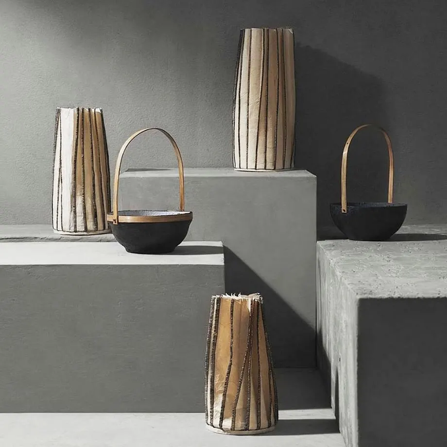Washable Paper Stitch Vase (Natural), image 1