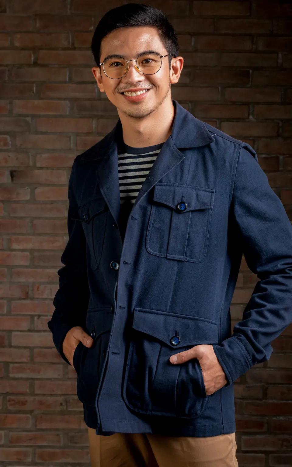 Four-Pocket Overshirt - Cotton - Navy
