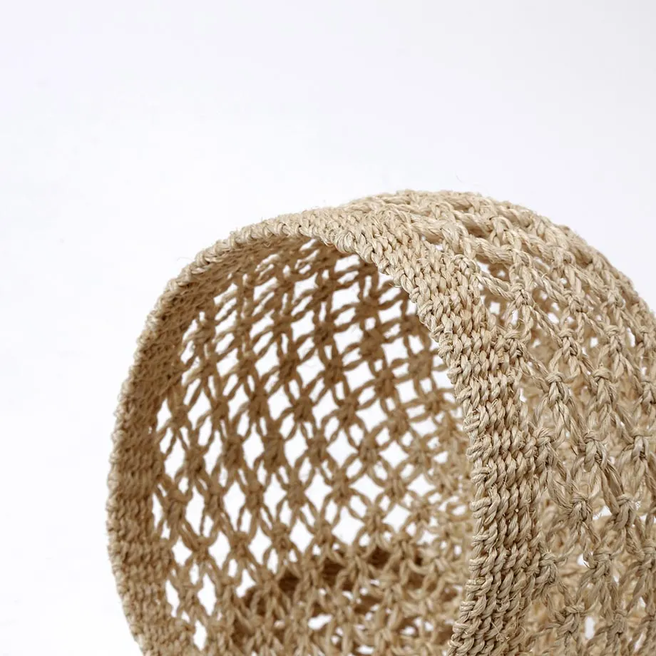 Round bulging Tahiti basket, Macrame design, image 4