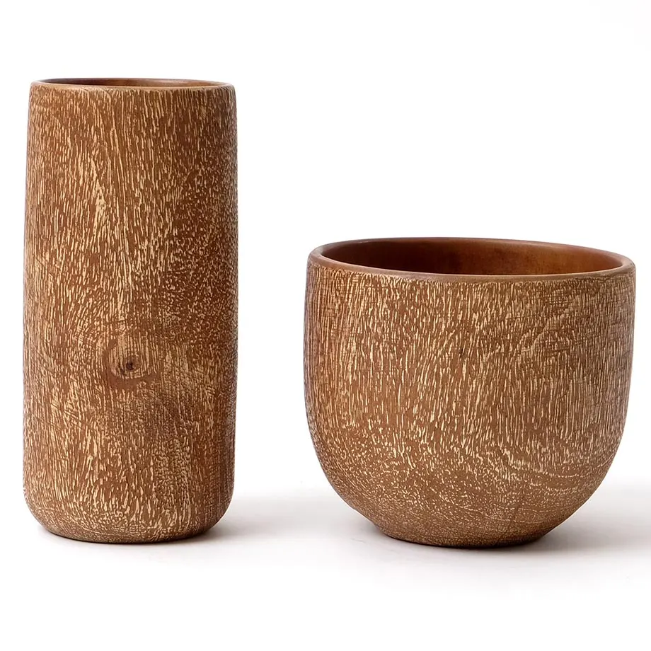 AMB20-001 Round tall vase and AMB20-003 Round hairline bowl, image 3