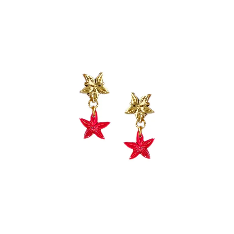 Santan Danglers in Red