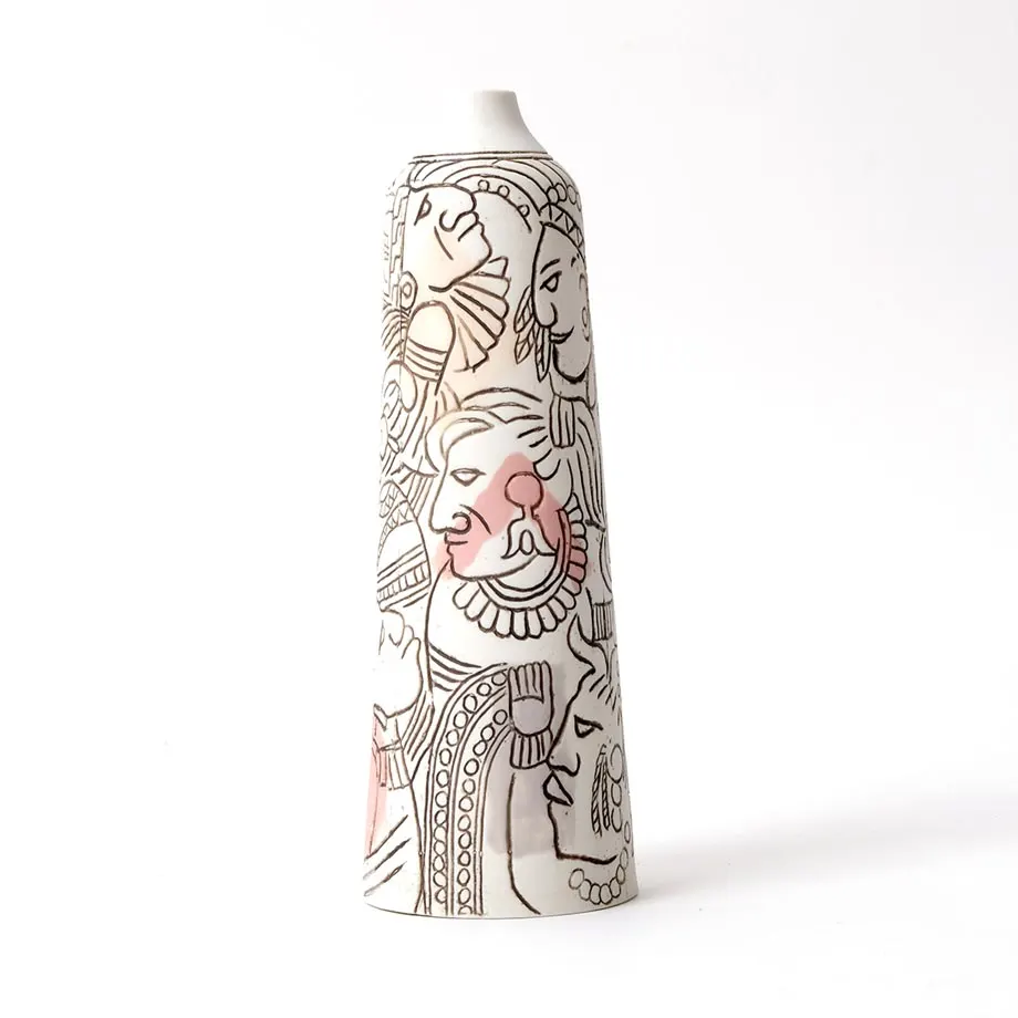 Inca Face Tall Vase, image 2