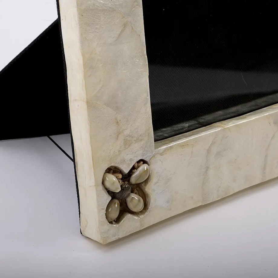 Natural Capiz Photo Frame with Engraved Floral Design, image 4