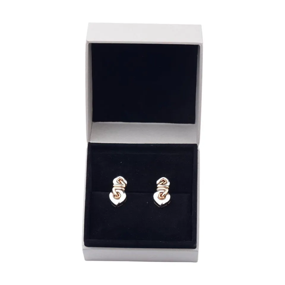 Vintage Bvlgari Two-Toned 18k YG & WG Hearts Clip-on Earrings, image 2
