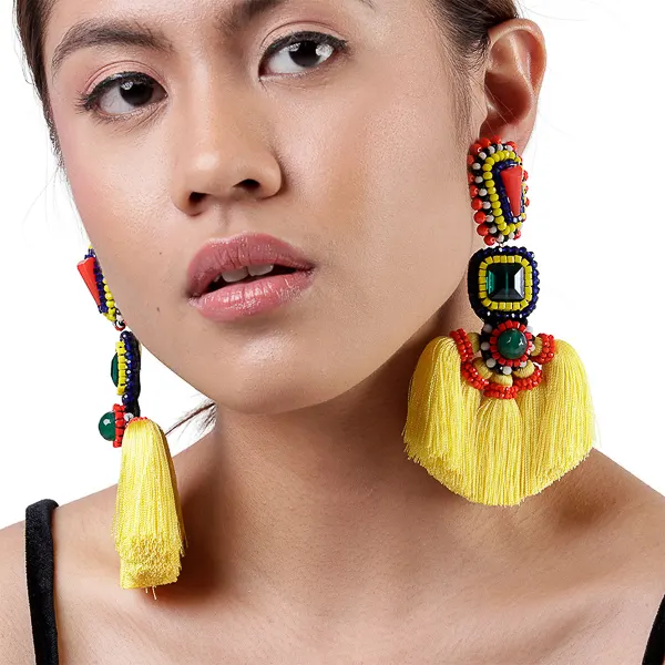 Katheer Earrings in Yellow, image 4