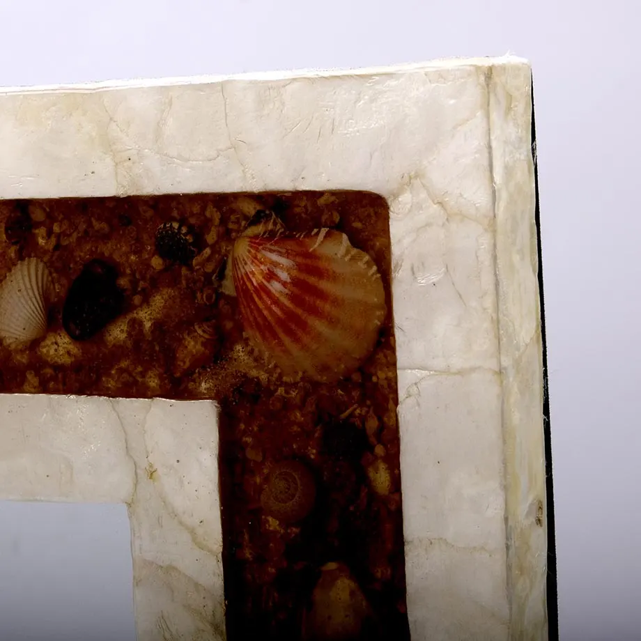 Rectangular Natural Capiz Mirror Frame, image 1