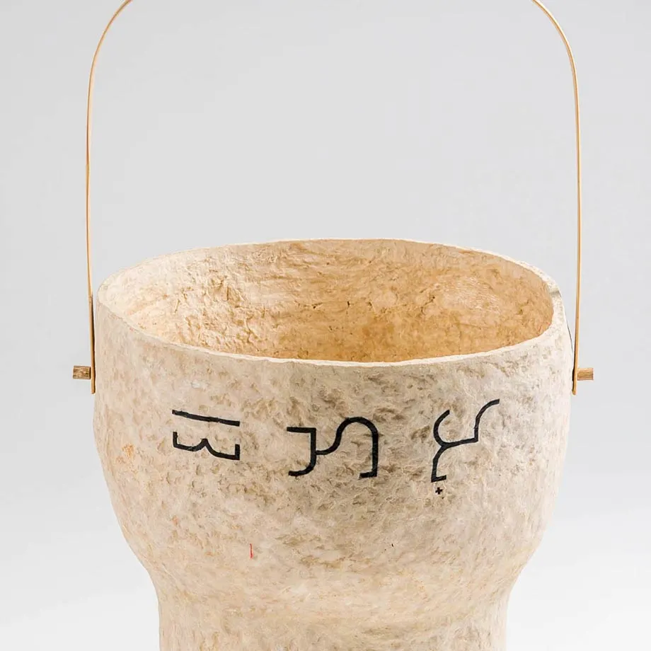 Paper Clay Vase (Natural with Baybayin Single), image 2