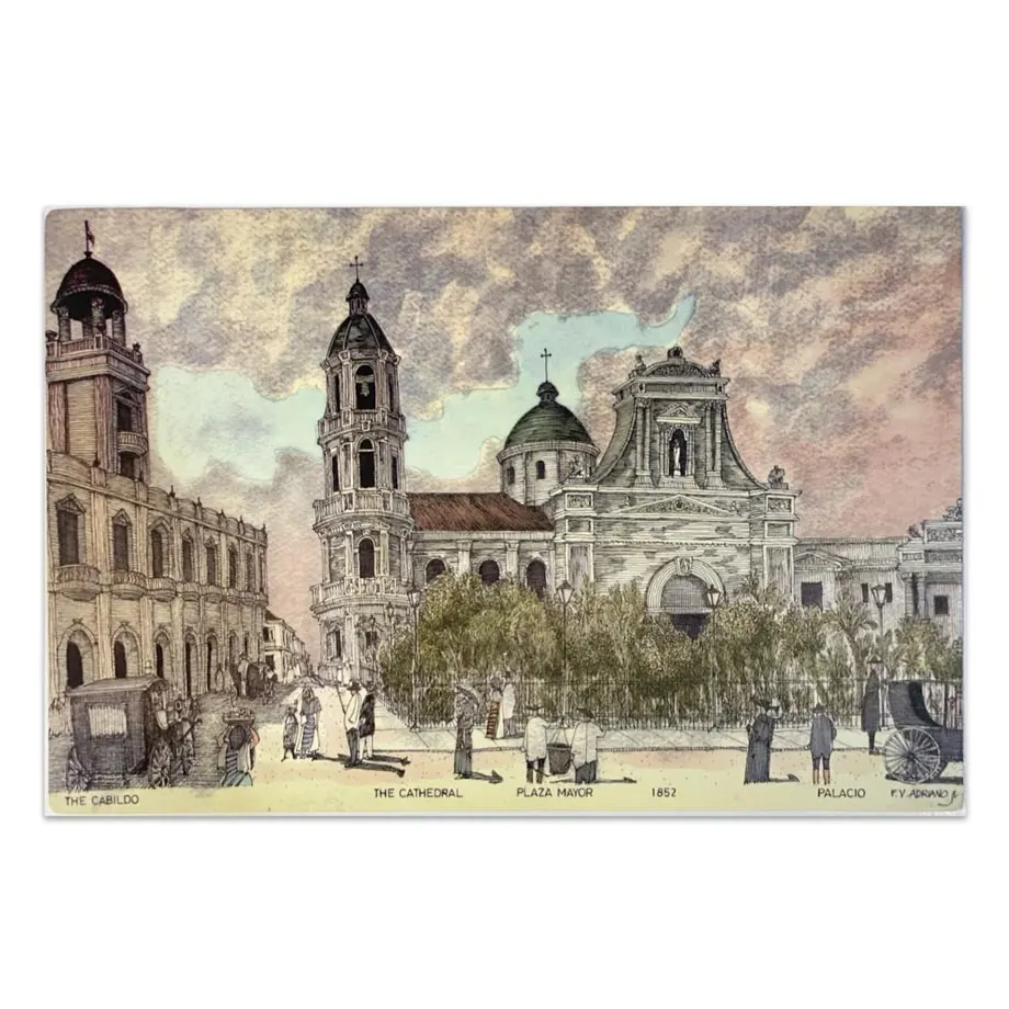 Set of 6 Good Old Days Art Placemats by FV Adriano, image 1