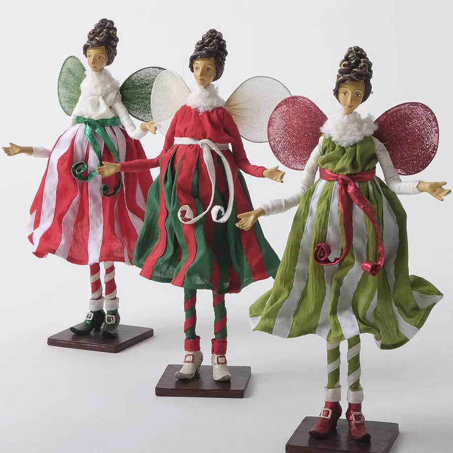 Vintage Candy Cane Fairies (D24-DEV29GR/RD/IVO), image 1