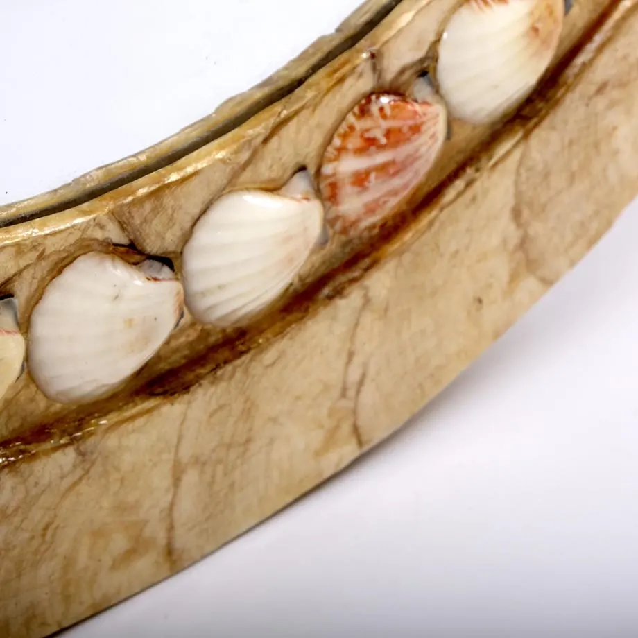 Smoked Capiz Round Mirror Frame with Pecten Fallium Shells, image 5