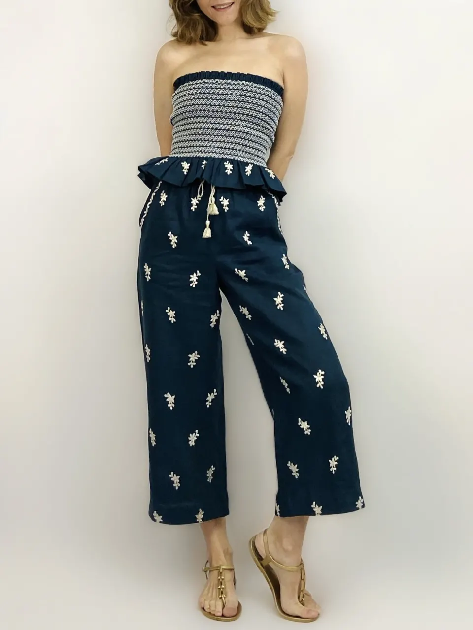 JESS CROP PANTS, Navy, image 1